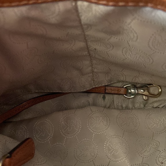 Michael Kors brown crossbody bag with gold tone hardware. - Picture 8 of 10